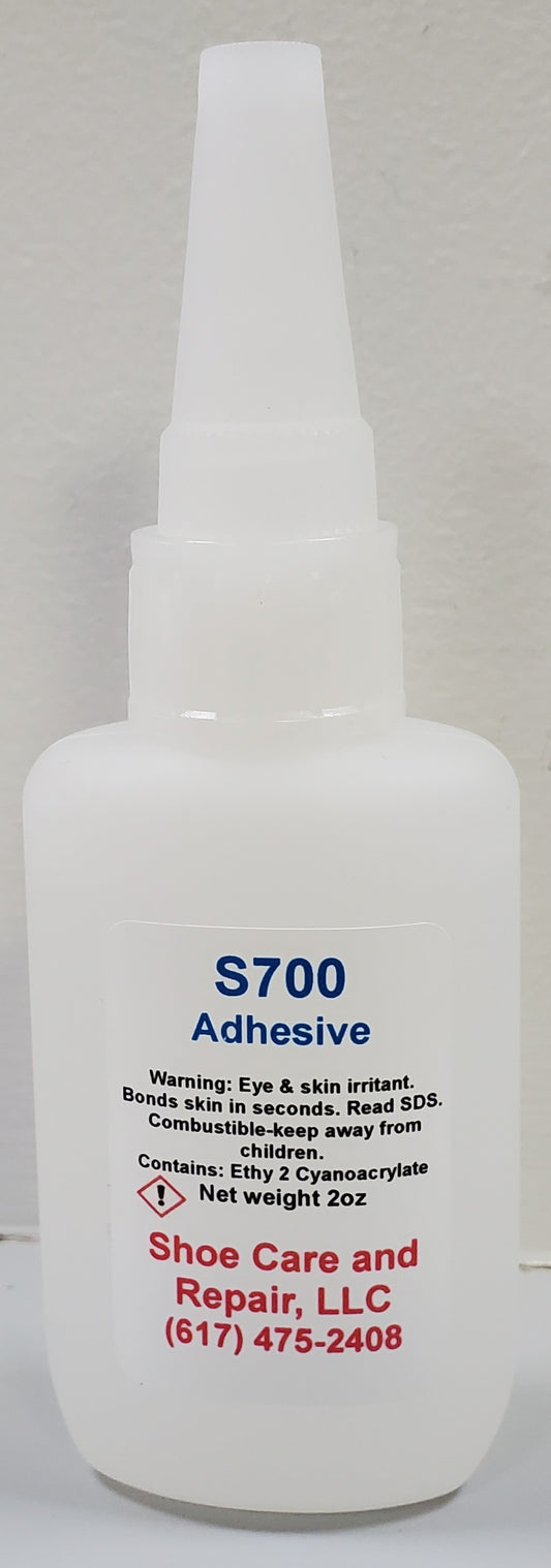 S-700 super glue, medium viscosity, 2 ounce, $5.95 each, (buy 10 @ $4.95 ea.)